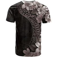 Hawaiian Plumeria-Polynesian Art Tattoo Grayscale Color T Shirt
