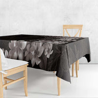 Hawaiian Plumeria-Polynesian Art Tattoo Grayscale Color Tablecloth
