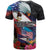 American Samoa and United States Together T Shirt National Flag with Eagle-Hibiscus and Rose