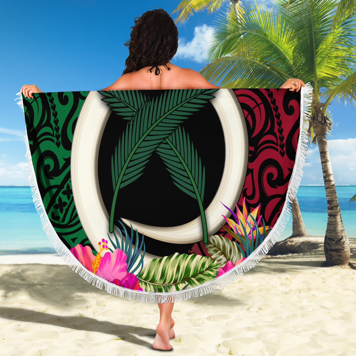 Vanuatu 44th Anniversary Independence Day Beach Blanket Boars Tusk and Namele Plant LT03
