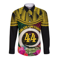 Vanuatu 44th Anniversary Independence Day Long Sleeve Button Shirt Boars Tusk and Namele Plant LT03