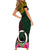 Vanuatu 44th Anniversary Independence Day Short Sleeve Bodycon Dress Boars Tusk and Namele Plant LT03