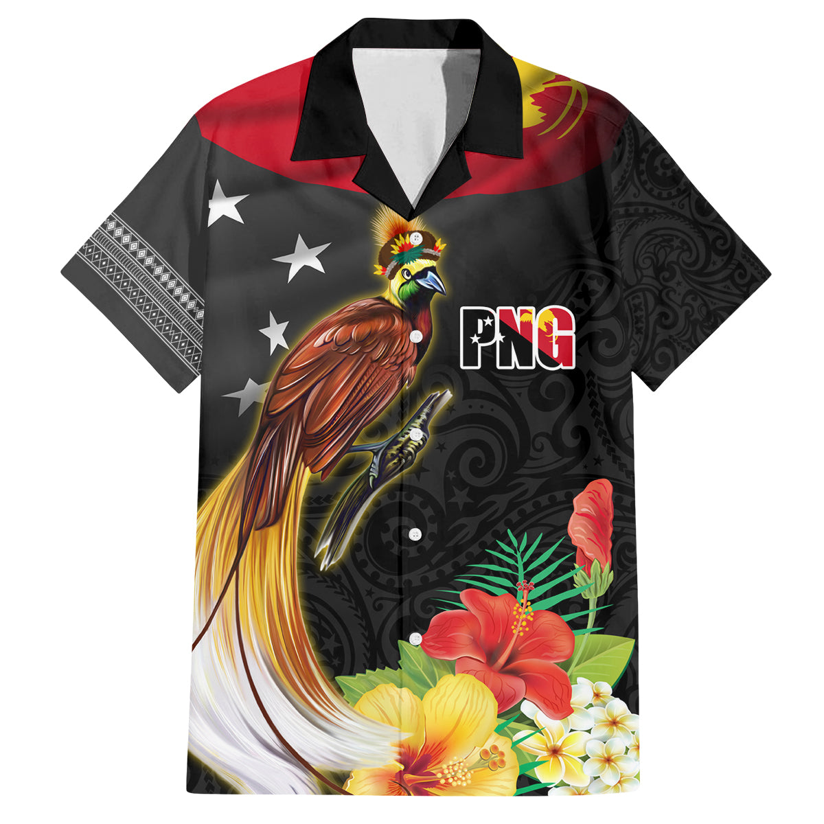 Papua New Guinea Independence Day Family Matching Puletasi and Hawaiian Shirt PNG Flag and Bird-of-Paradise