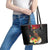 Papua New Guinea Independence Day Leather Tote Bag PNG Flag and Bird-of-Paradise