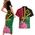 Vanuatu Flag Hibiscus Polynesian Pattern Couples Matching Short Sleeve Bodycon Dress and Hawaiian Shirt