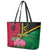 Vanuatu Flag Hibiscus Polynesian Pattern Leather Tote Bag