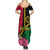 Vanuatu Flag Hibiscus Polynesian Pattern Summer Maxi Dress