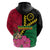 Vanuatu Flag Hibiscus Polynesian Pattern Zip Hoodie