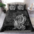 Hawaii Monk Seal and Dolphin Bedding Set Polynesian Kakau Pattern Black White Color