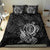 Hawaii Monk Seal and Dolphin Bedding Set Polynesian Kakau Pattern Black White Color