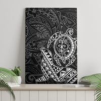 Hawaii Monk Seal and Dolphin Canvas Wall Art Polynesian Kakau Pattern Black White Color