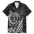 Hawaii Monk Seal and Dolphin Family Matching Mermaid Dress and Hawaiian Shirt Polynesian Kakau Pattern Black White Color