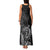 Hawaii Monk Seal and Dolphin Family Matching Tank Maxi Dress and Hawaiian Shirt Polynesian Kakau Pattern Black White Color
