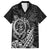 Hawaii Monk Seal and Dolphin Hawaiian Shirt Polynesian Kakau Pattern Black White Color