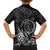 Hawaii Monk Seal and Dolphin Hawaiian Shirt Polynesian Kakau Pattern Black White Color