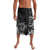 Hawaii Monk Seal and Dolphin Lavalava Polynesian Kakau Pattern Black White Color