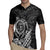 Hawaii Monk Seal and Dolphin Rugby Jersey Polynesian Kakau Pattern Black White Color