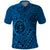 Hawaii Monk Seal and Dolphin Polo Shirt Polynesian Kakau Pattern Blue