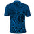 Hawaii Monk Seal and Dolphin Polo Shirt Polynesian Kakau Pattern Blue