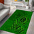 Hawaii Monk Seal and Dolphin Area Rug Polynesian Kakau Pattern Green