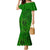 Hawaii Monk Seal and Dolphin Family Matching Mermaid Dress and Hawaiian Shirt Polynesian Kakau Pattern Green