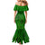 Hawaii Monk Seal and Dolphin Family Matching Mermaid Dress and Hawaiian Shirt Polynesian Kakau Pattern Green