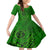 Hawaii Monk Seal and Dolphin Family Matching Off Shoulder Short Dress and Hawaiian Shirt Polynesian Kakau Pattern Green