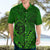 Hawaii Monk Seal and Dolphin Hawaiian Shirt Polynesian Kakau Pattern Green