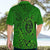 Hawaii Monk Seal and Dolphin Hawaiian Shirt Polynesian Kakau Pattern Green