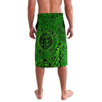 Hawaii Monk Seal and Dolphin Lavalava Polynesian Kakau Pattern Green