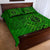 Hawaii Monk Seal and Dolphin Quilt Bed Set Polynesian Kakau Pattern Green