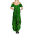 Hawaii Monk Seal and Dolphin Summer Maxi Dress Polynesian Kakau Pattern Green