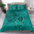 Hawaii Monk Seal and Dolphin Bedding Set Polynesian Kakau Pattern Turquoise