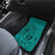 Hawaii Monk Seal and Dolphin Car Mats Polynesian Kakau Pattern Turquoise