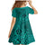 Hawaii Monk Seal and Dolphin Family Matching Mermaid Dress and Hawaiian Shirt Polynesian Kakau Pattern Turquoise