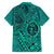 Hawaii Monk Seal and Dolphin Hawaiian Shirt Polynesian Kakau Pattern Turquoise