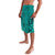 Hawaii Monk Seal and Dolphin Lavalava Polynesian Kakau Pattern Turquoise