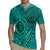 Hawaii Monk Seal and Dolphin Rugby Jersey Polynesian Kakau Pattern Turquoise