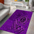 Hawaii Monk Seal and Dolphin Area Rug Polynesian Kakau Pattern Purple