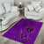 Hawaii Monk Seal and Dolphin Area Rug Polynesian Kakau Pattern Purple