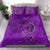 Hawaii Monk Seal and Dolphin Bedding Set Polynesian Kakau Pattern Purple