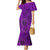 Hawaii Monk Seal and Dolphin Family Matching Mermaid Dress and Hawaiian Shirt Polynesian Kakau Pattern Purple