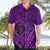 Hawaii Monk Seal and Dolphin Hawaiian Shirt Polynesian Kakau Pattern Purple