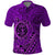 Hawaii Monk Seal and Dolphin Polo Shirt Polynesian Kakau Pattern Purple