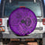 Hawaii Monk Seal and Dolphin Spare Tire Cover Polynesian Kakau Pattern Purple