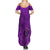 Hawaii Monk Seal and Dolphin Summer Maxi Dress Polynesian Kakau Pattern Purple