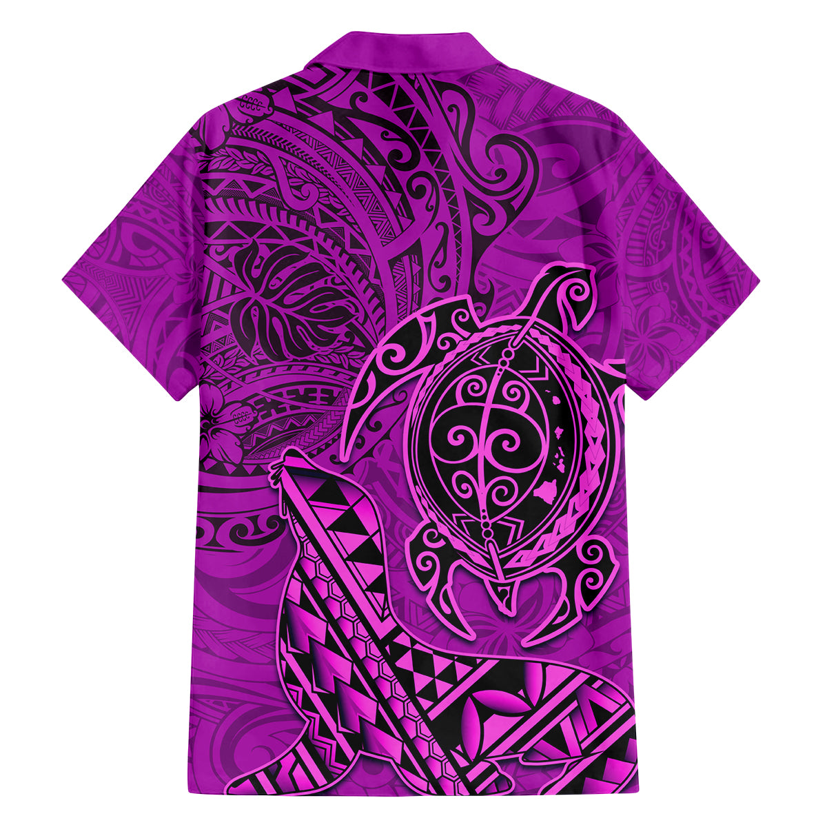 Hawaii Monk Seal and Dolphin Family Matching Puletasi and Hawaiian Shirt Polynesian Kakau Pattern Pink