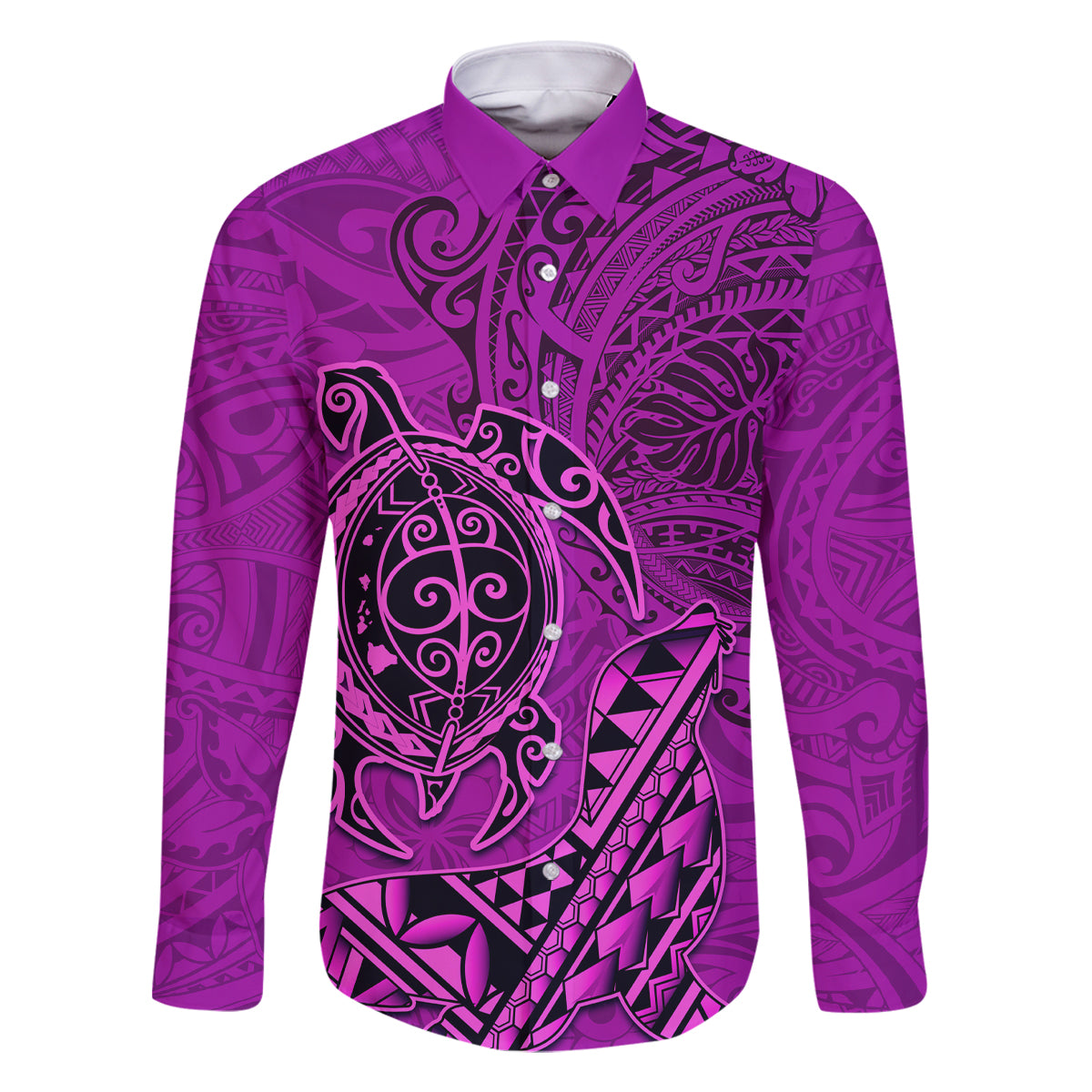 Hawaii Monk Seal and Dolphin Family Matching Tank Maxi Dress and Hawaiian Shirt Polynesian Kakau Pattern Pink