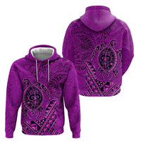 Hawaii Monk Seal and Dolphin Zip Hoodie Polynesian Kakau Pattern Pink