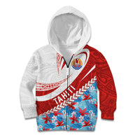 Personalized Tahiti Surfing 2026 Kid Hoodie Marquesan Tattoo-Sporty Style LT03 Zip Hoodie Multicolor - Polynesian Pride